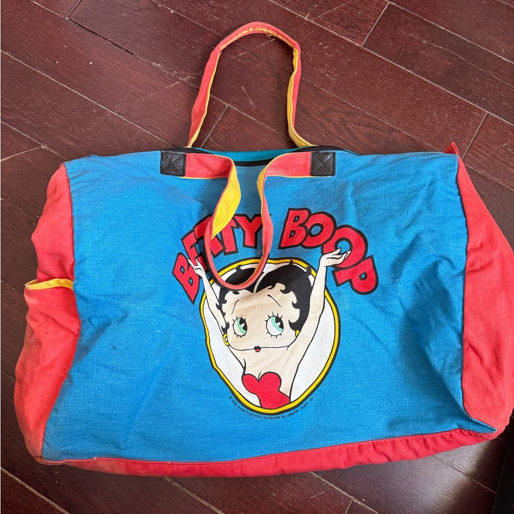 Vintage 1994 Betty Boop Blue and Red Tote Bag